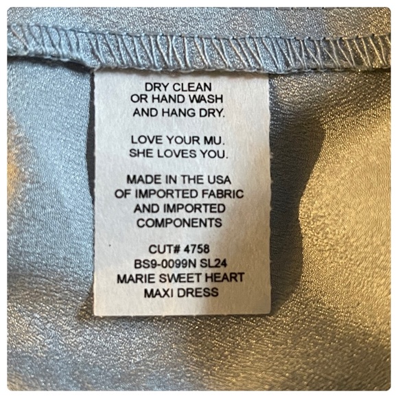 *2 available!* SMYM Marie Sweetheart Maxi in Steel Blue Chiffon - Picture 7 of 10